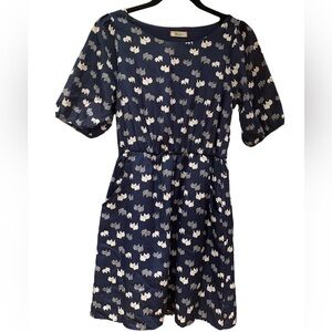 Everly Elephant Motif Mini Dress with Pockets